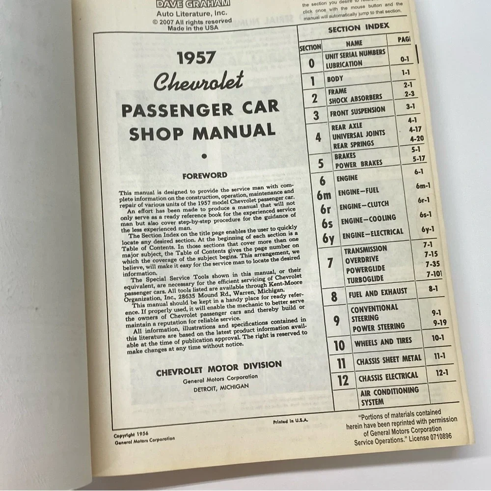 1957  Chevrolet Passenger Car Shop Manual Book Repair Shop Step by Step Info